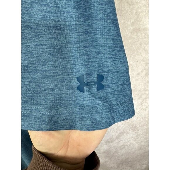 Under Armour Polo Shirt Mens 2XL Blue Heatgear Loose Fit Performance Stretch - Picture 3 of 9